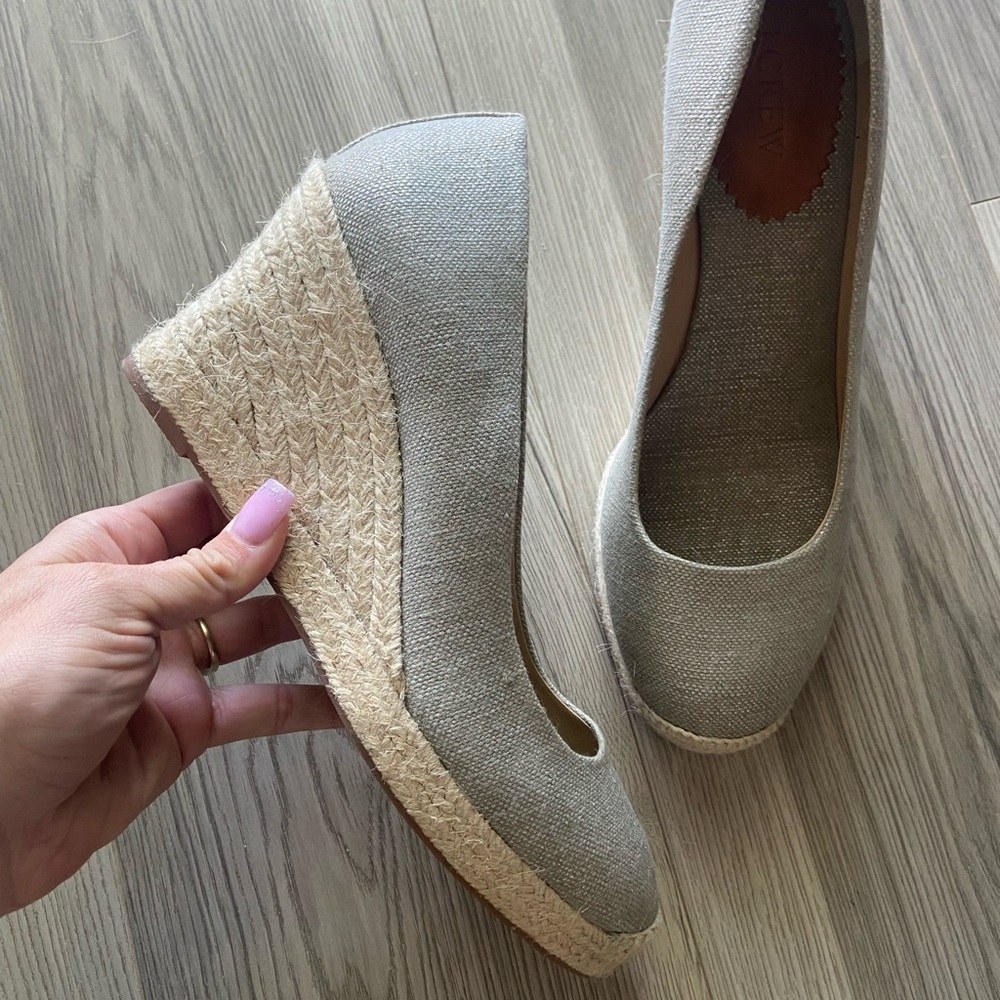 J Crew Espadrille Wedges Size 10